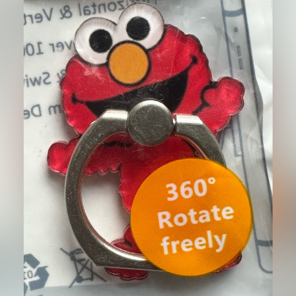 Elmo Sesame Street cell phone ring holder kick stand NIP